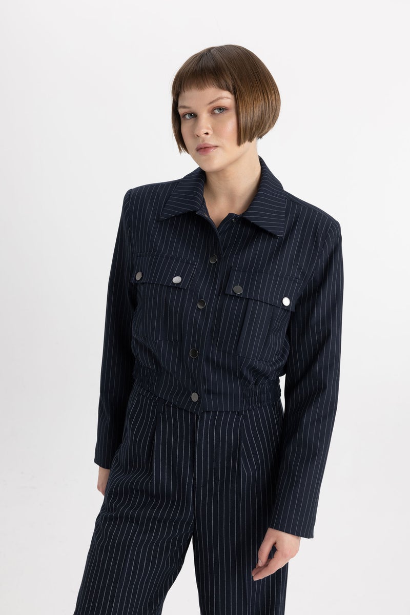 DeFacto Blue Woman Regular Fit Jacket Casual - Image 4